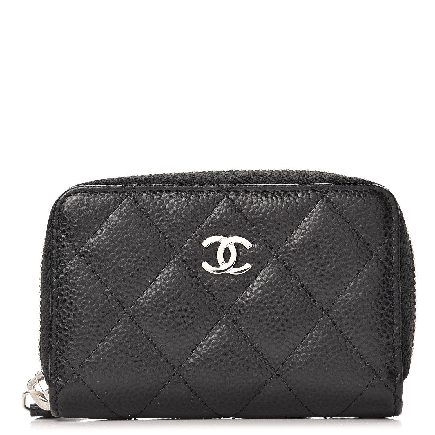 Chanel Caviar Quilted Zip Coin Purse Black 1 of 8