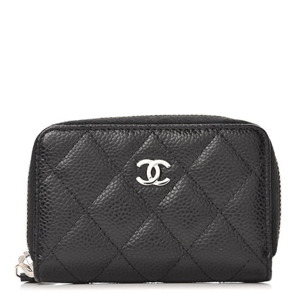 Chanel Caviar Quilted Zip Coin Purse Black 1 of 8