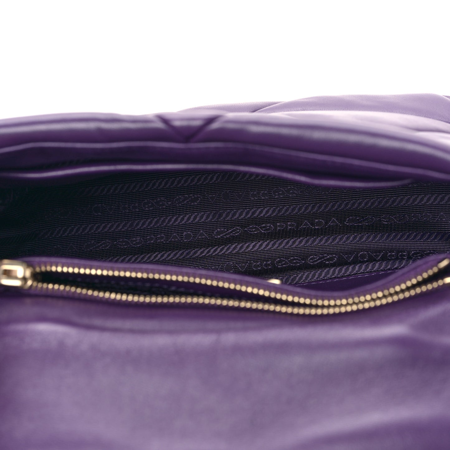 Nappa Re-Nylon Triangle Quilted Patchwork System Flap Shoulder Bag Viola