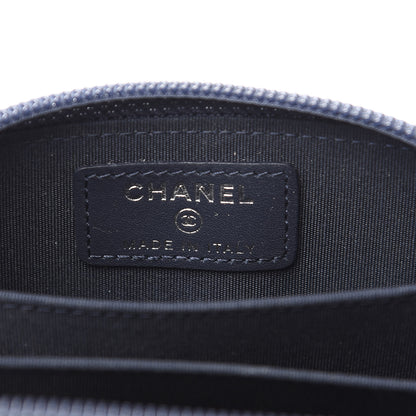 Chanel Calfskin Chevron Zip Around Boy Coin Purse Wallet Dark Navy 6 of 7