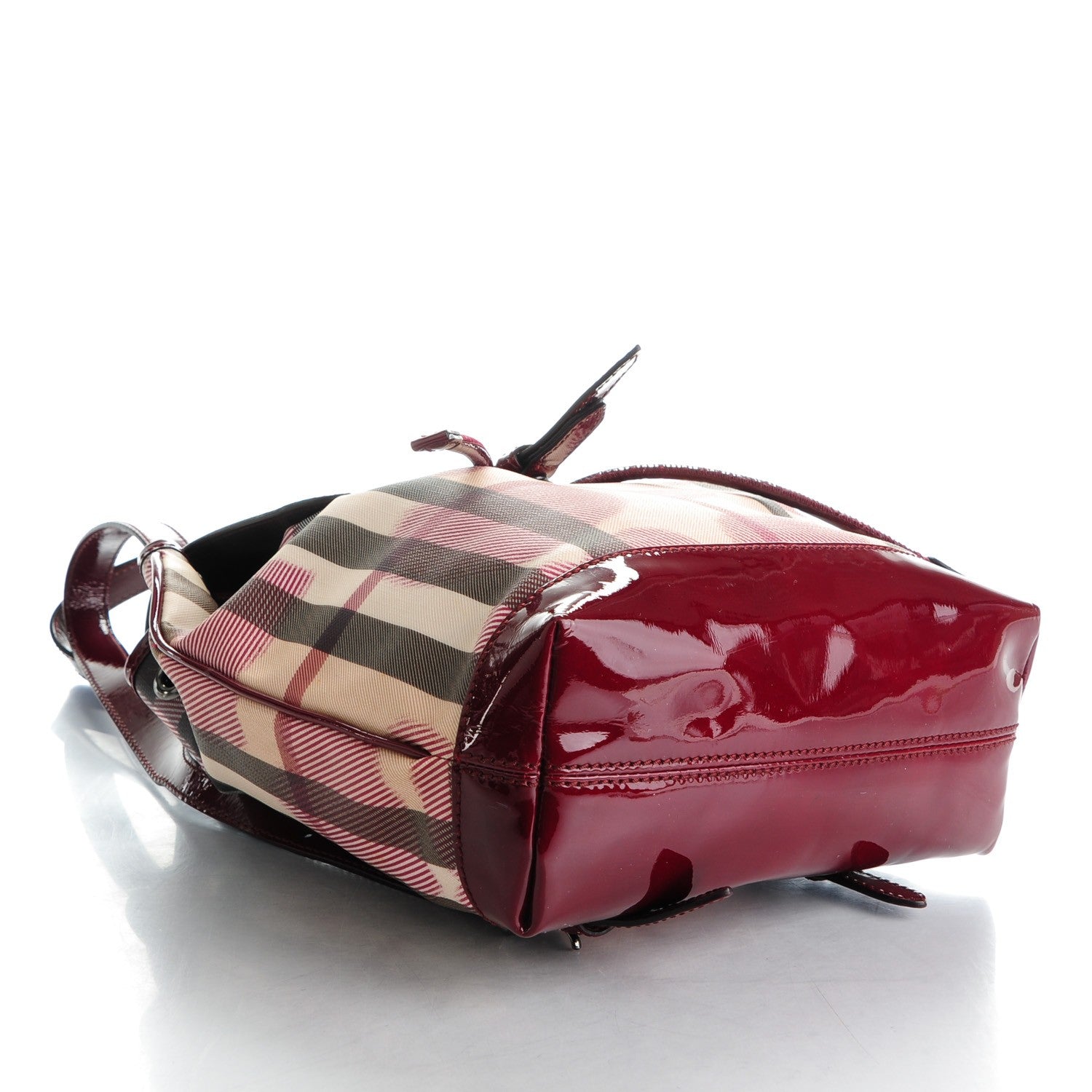 Burberry Nova Check Heart Backpack Berry Red 4 of 9