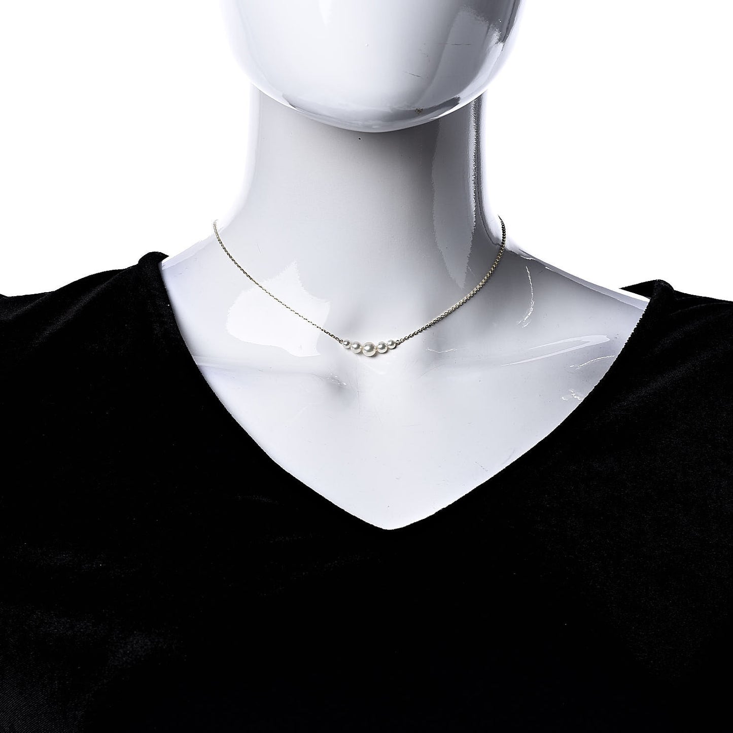 14K Yellow Gold Akoya Pearl 3.5-6mm Station Pendant Necklace
