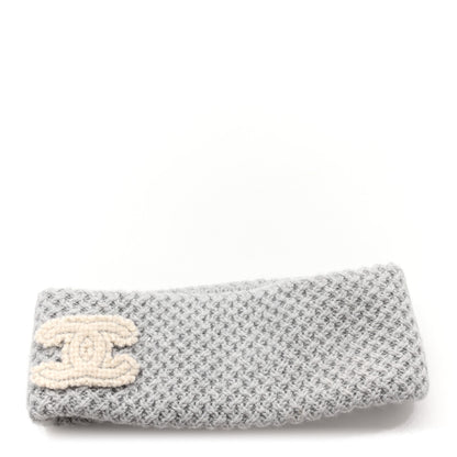 Chanel Cashmere CC Headband Grey Ecru 1 of 4