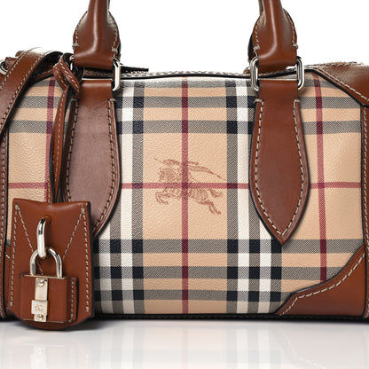 Burberry Haymarket Check Satchel Brown 9 of 12