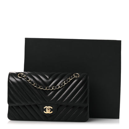 Chanel Lambskin Chevron Quilted Medium Double Flap Black 13 of 13