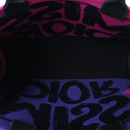 Christian Dior Canvas Embroidered Large Miss Dior Graffiti Book Tote Fuchsia Purple 5 of 10