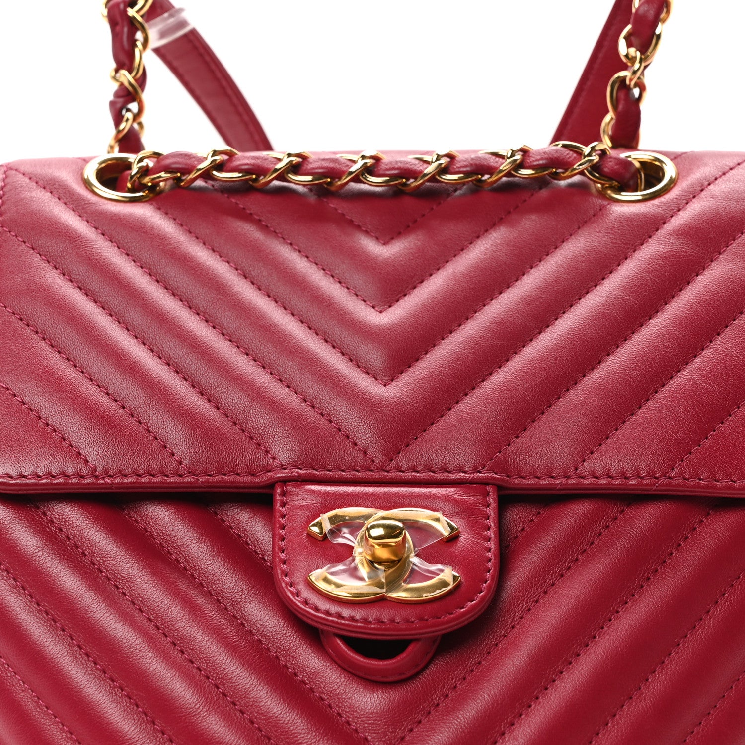 Chanel Lambskin Chevron Quilted Small Urban Spirit Backpack Dark Pink 8 of 10