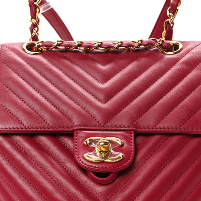 Chanel Lambskin Chevron Quilted Small Urban Spirit Backpack Dark Pink 8 of 10