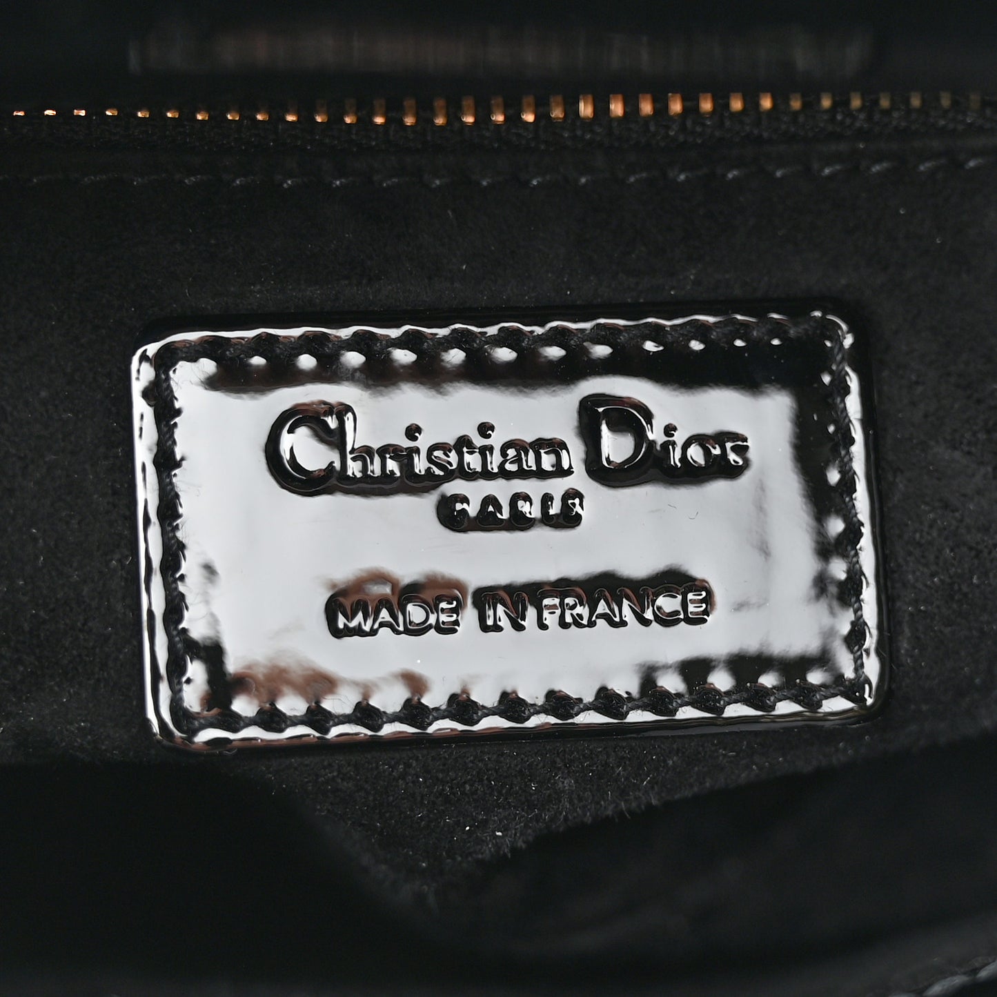 Patent Cannage Mini Lady Dior Black