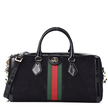 Gucci Suede Patent GG Web Medium Ophidia Boston Black 1 of 10