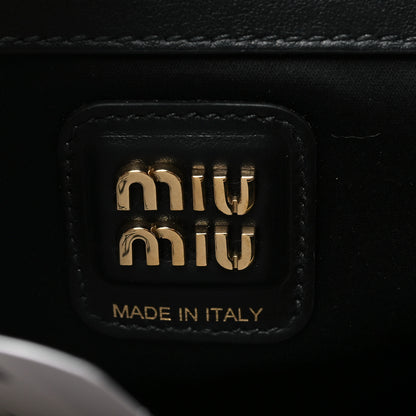 Miu Miu Calfskin Softy Medium Beau Top Handle Bag Black 6 of 11