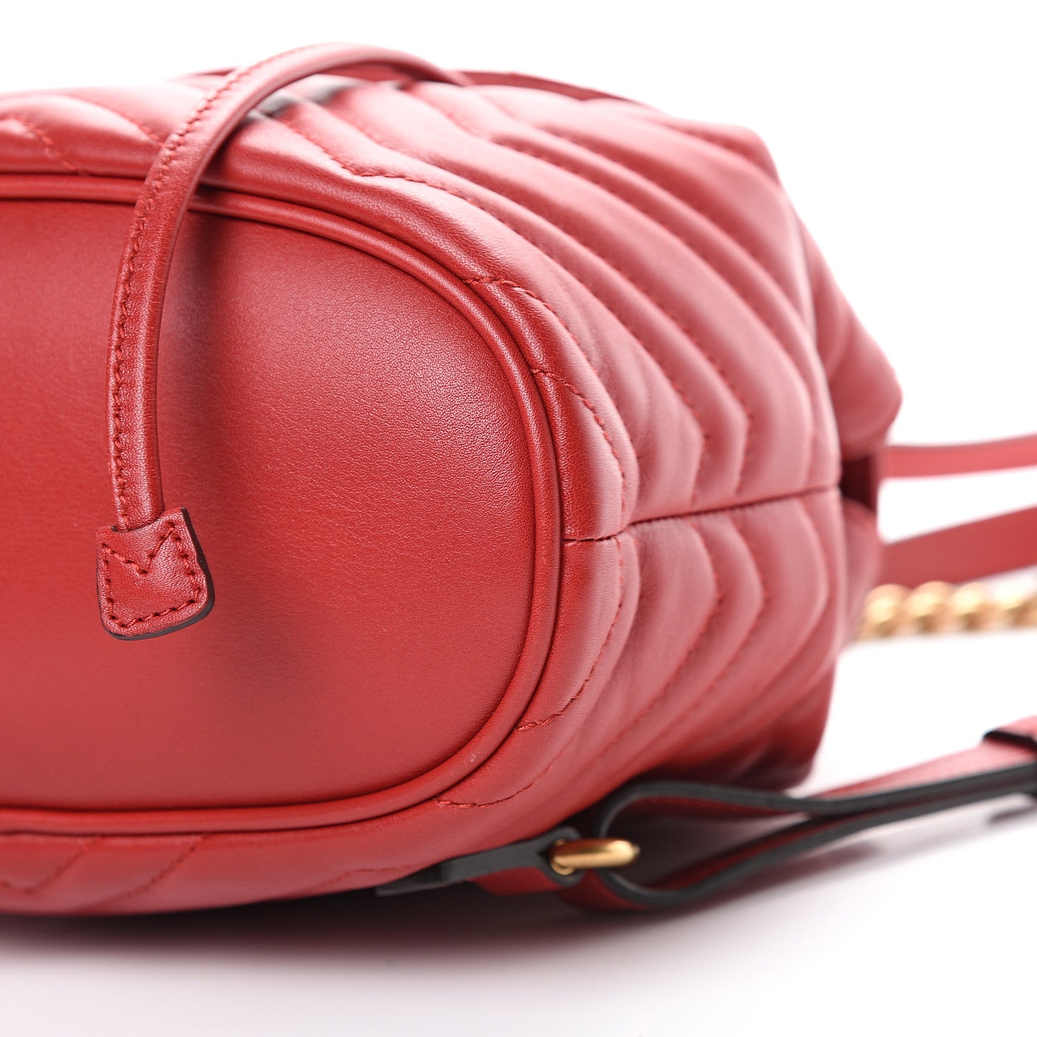 Gucci Calfskin Matelasse GG Marmont Flap Backpack Hibiscus Red 9 of 12