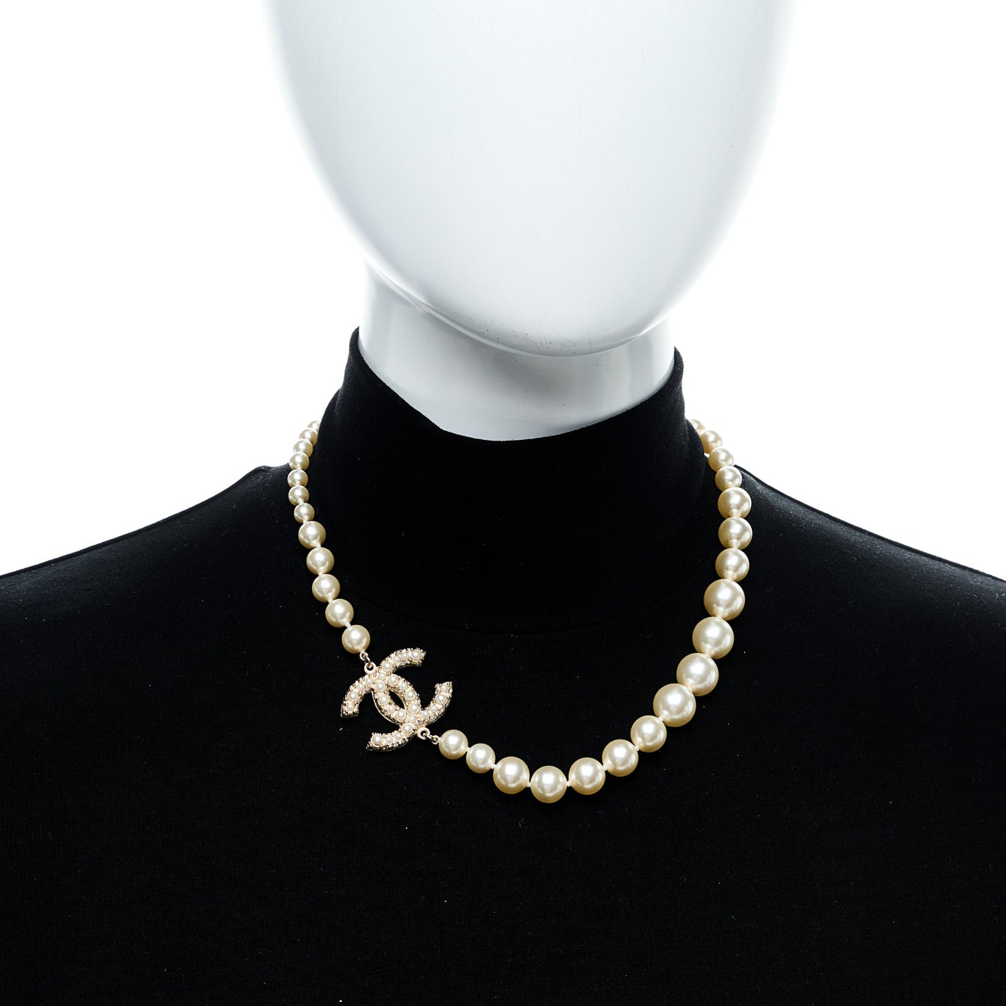 Pearl CC 100th Anniversary Necklace Light Gold