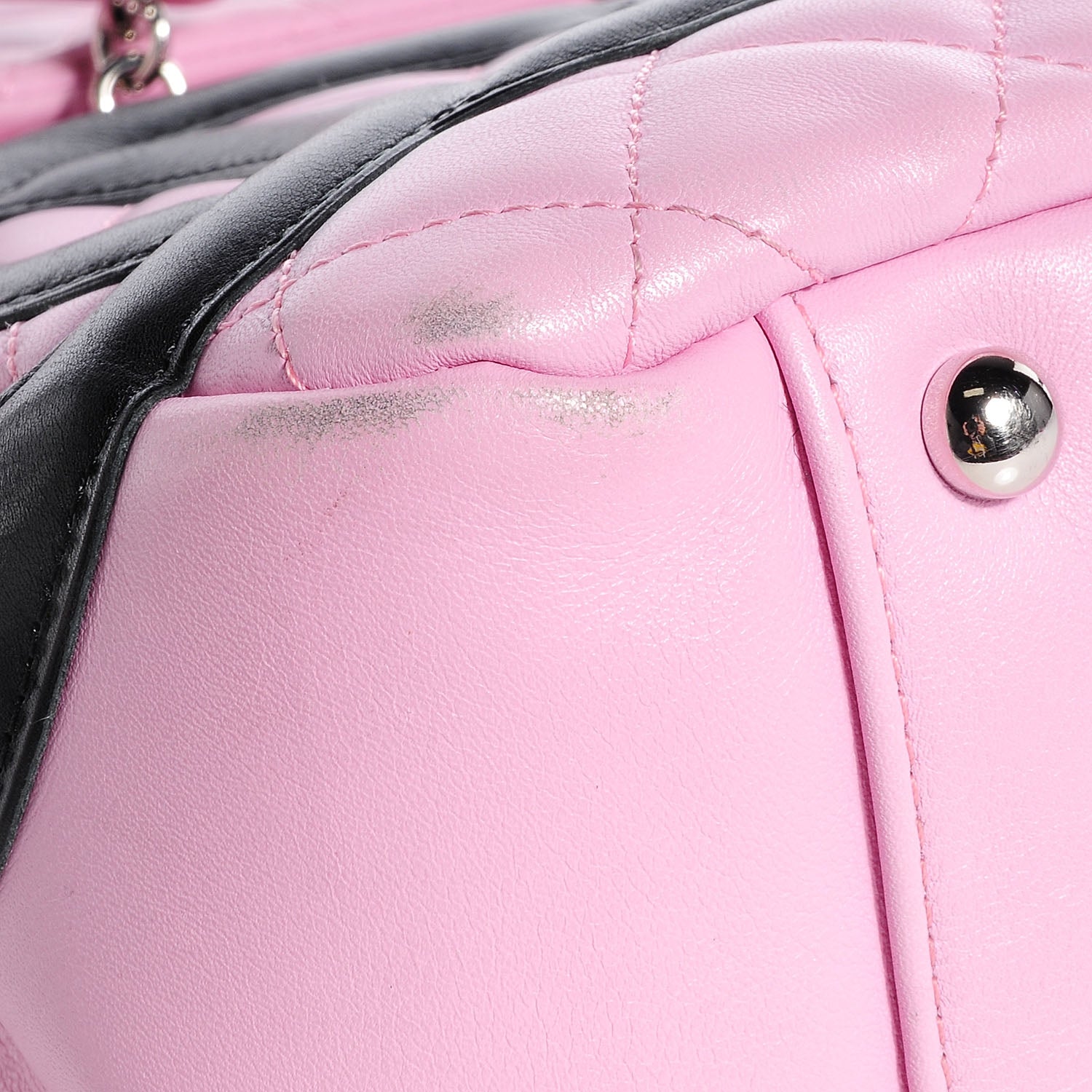 Chanel Calfskin Quilted Large Cambon Flap Pink Black 9 of 12