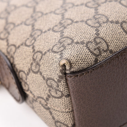 Gucci GG Supreme Monogram Textured Dollar Calfskin Web Small Ophidia Dome Shoulder Bag Beige Ebony New Acero 9 of 13