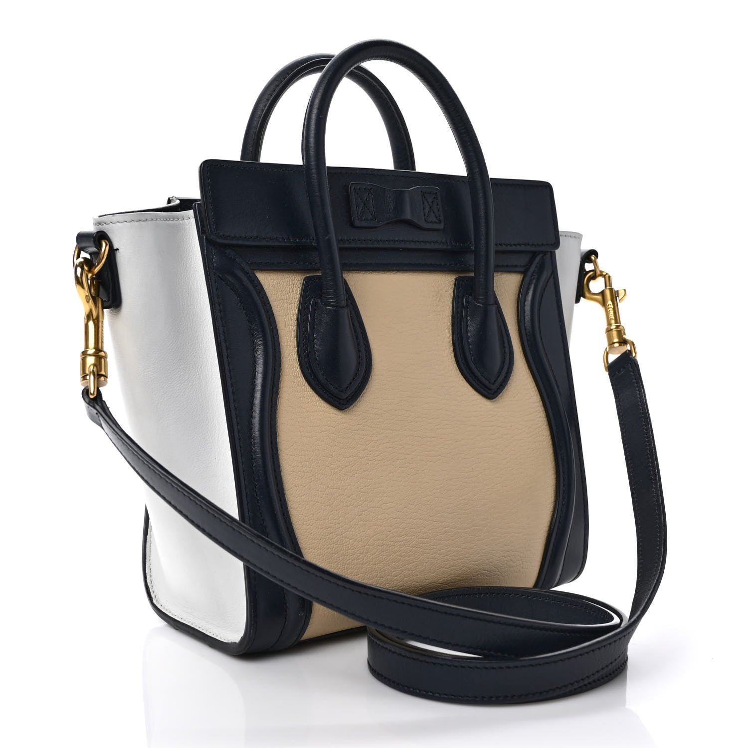 Celine Goatskin Smooth Calfskin Nano Tri-Color Luggage Firefly 3 of 9