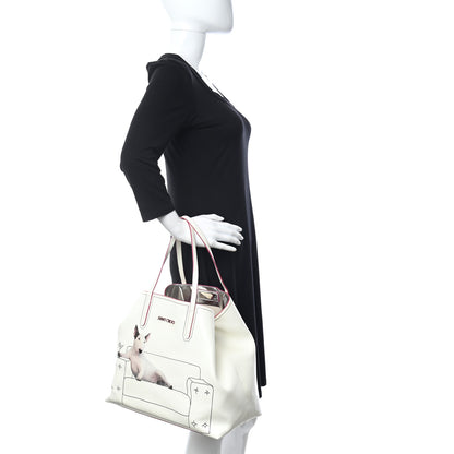 Jimmy Choo Canvas English Bull Terrier Print Medium Sara Tote White Multicolor 2 of 12