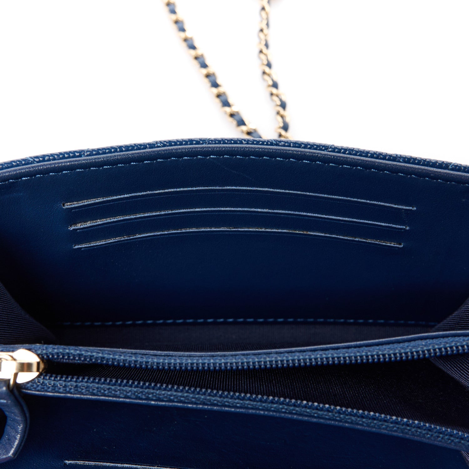 Chanel Caviar Quilted Classic Clutch With Chain Blue 12 of 14