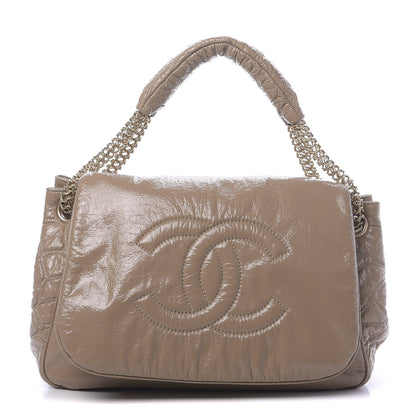 Chanel Vinyl Rodeo Accordion Flap Bag Beige 1 of 12