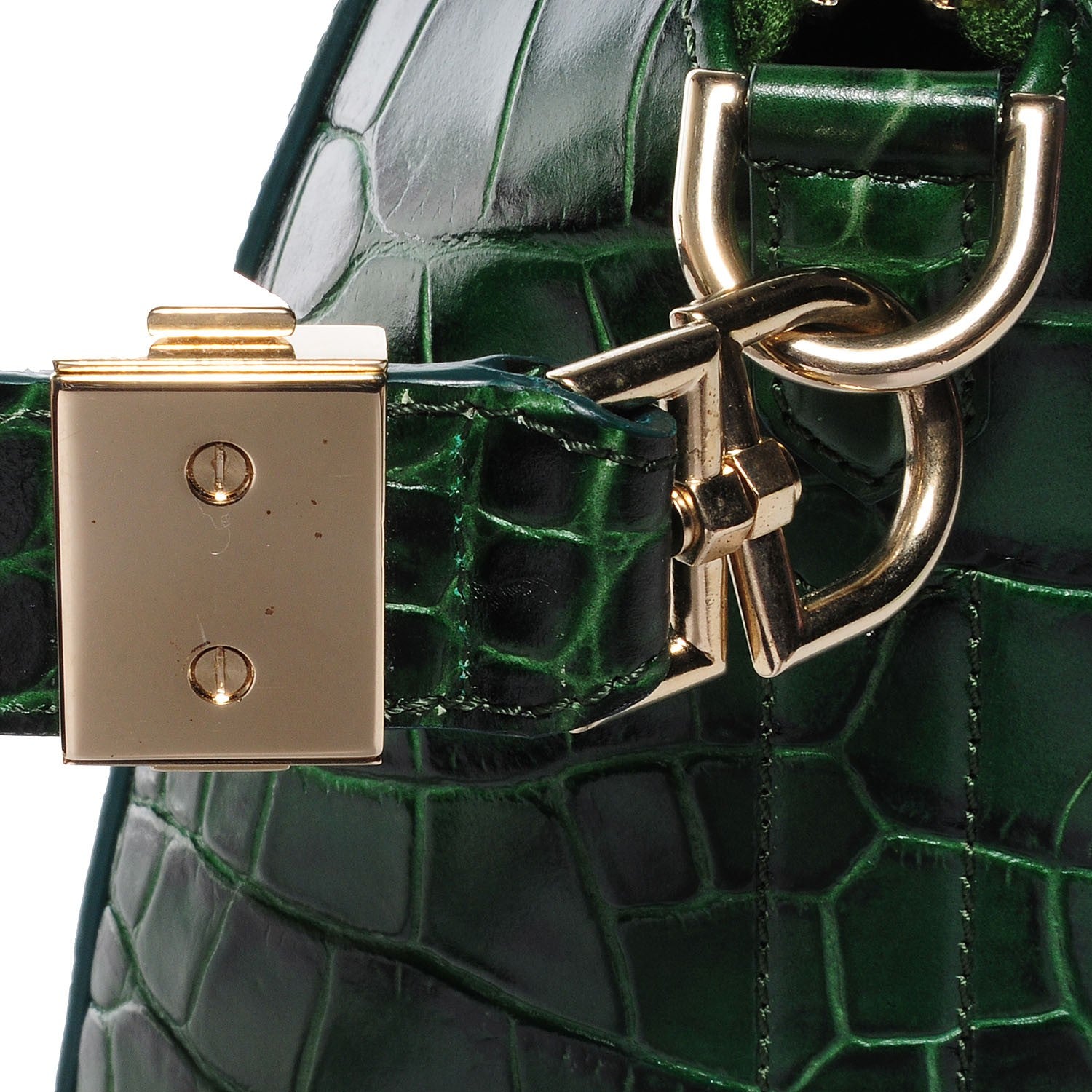 Givenchy Calfskin Crocodile Embossed Small Antigona Emerald 7 of 10