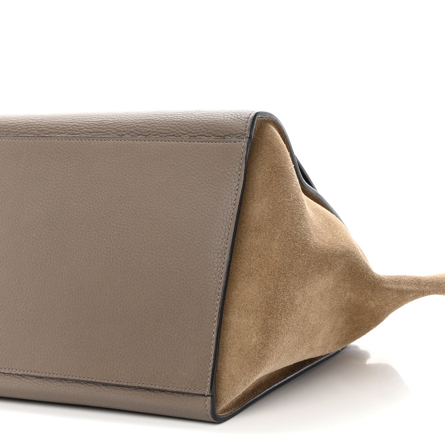 Drummed Calfskin Suede Medium Trapeze Souris