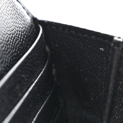 Saint Laurent Grain De Poudre Matelasse Chevron Monogram Flap Wallet Black 8 of 10