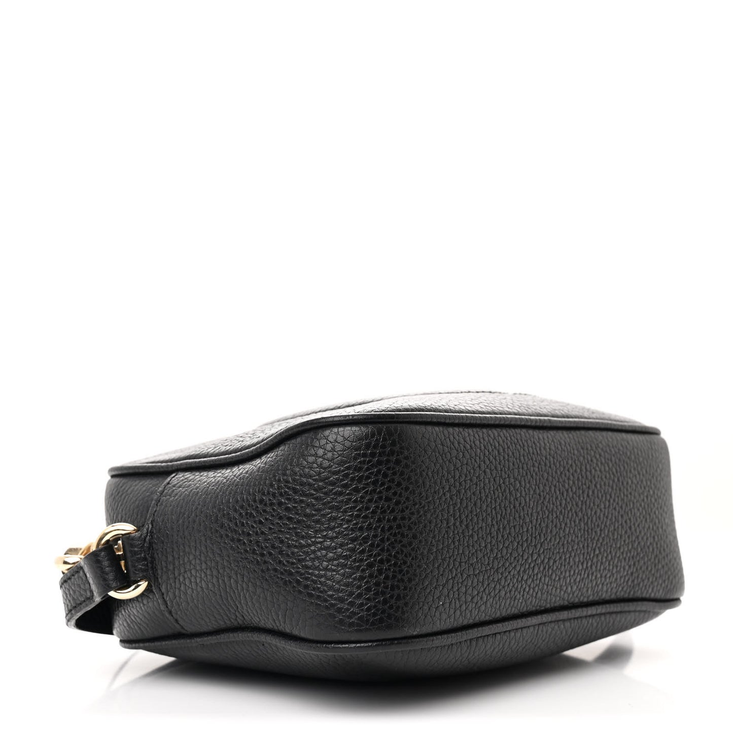 Pebbled Calfskin Small Soho Disco Bag Black