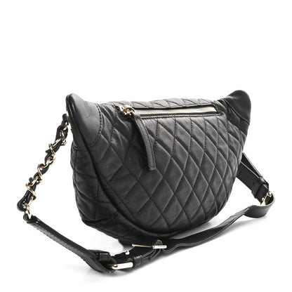 Chanel Calfskin Quilted Banane Waist Bag Fanny Pack Black 2 of 10
