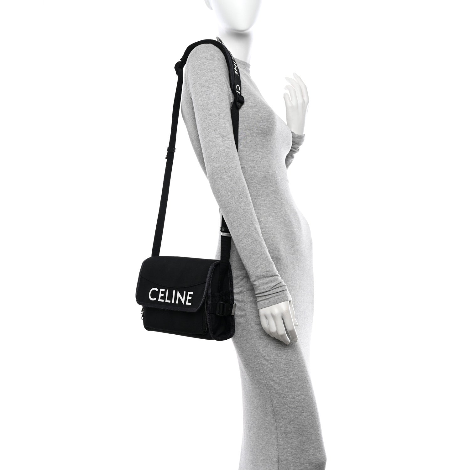 Celine Canvas Small Trekking Messenger Bag Black 2 of 14