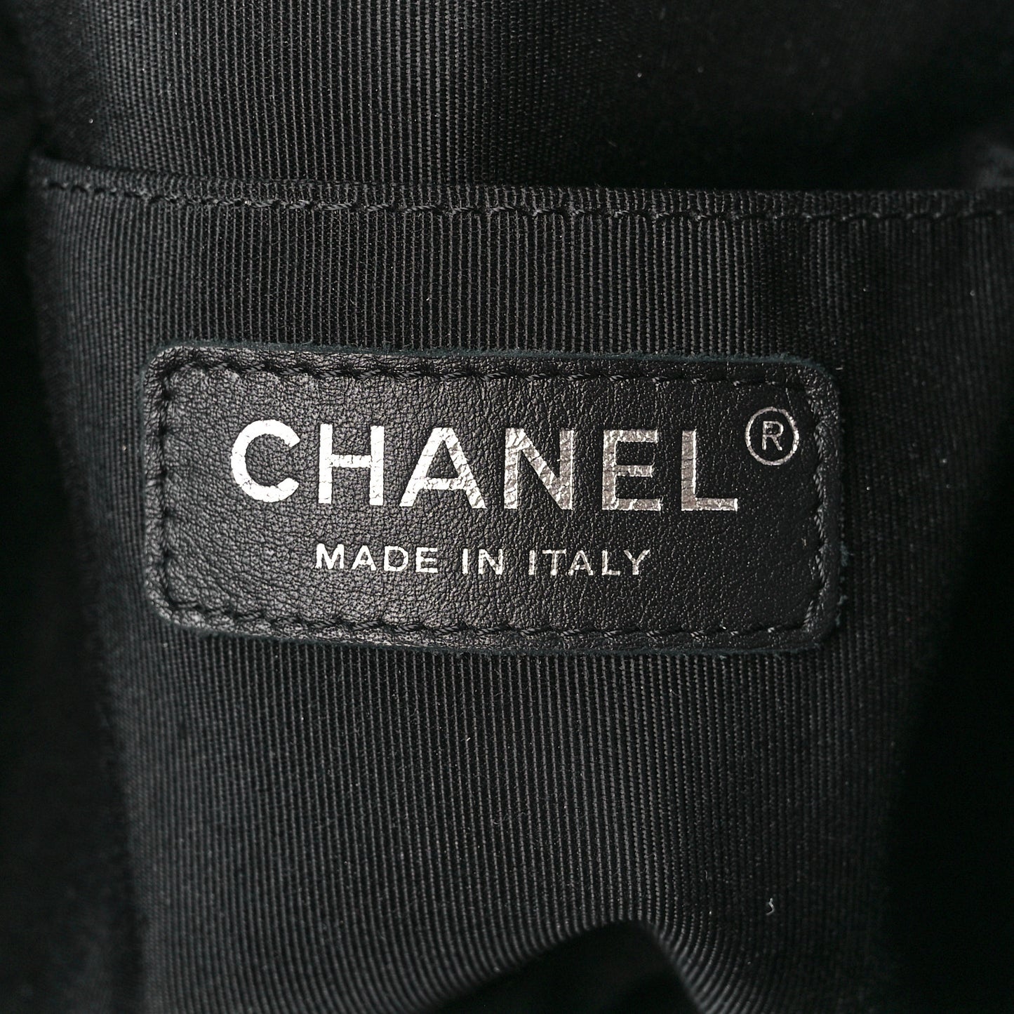 Lambskin Chevron Small Urban Spirit Drawstring Bag Black