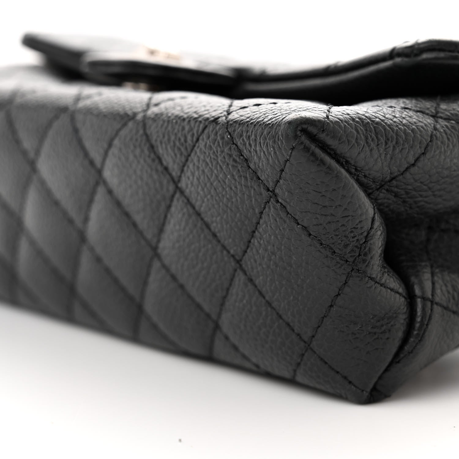 Chanel Grained Calfskin Quilted 2.55 Reissue Flap Belt Bag Clutch Black 11 of 11
