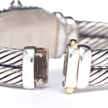 David Yurman Stainless Steel Sterling Silver Diamond Pink Mother of Pearl 20mm Madison Cable Quartz Watch 6 of 7