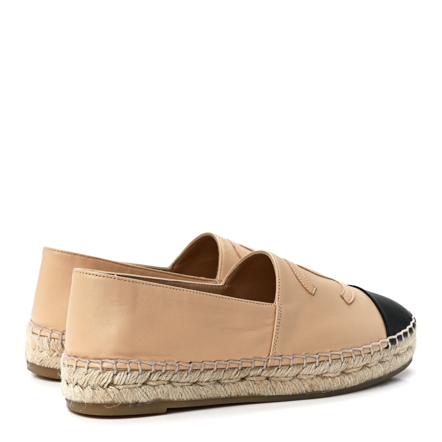 Lambskin CC Espadrilles 36 Beige Black