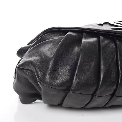 Chanel Lambskin Pleated CC Shoulder Bag Black 6 of 10