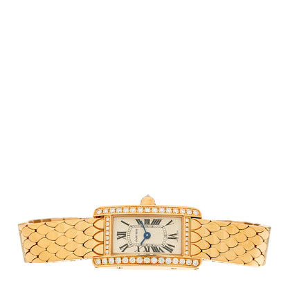 Cartier 18K Pink Gold Diamond Bezel 15mm Tank American Watch 2 of 4