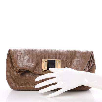 Louis Vuitton Calfskin Quilted Monogram Altair Clutch Beige 2 of 7