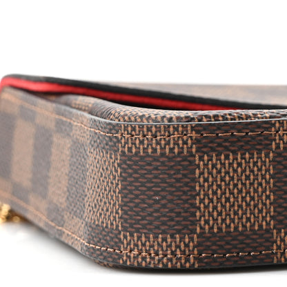 Louis Vuitton Damier Ebene Pochette Felicie Chain Wallet 11 of 15