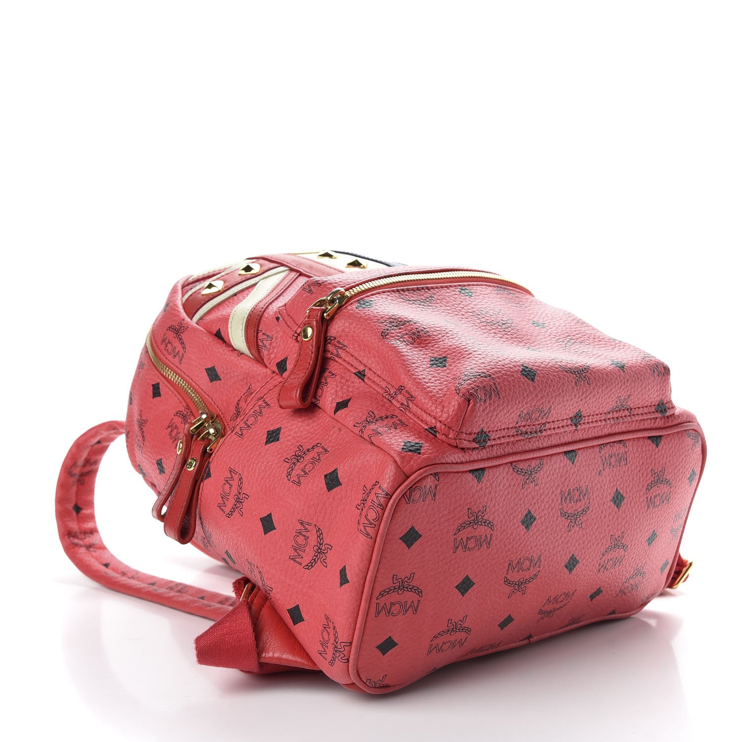 MCM Visetos Studded Small Stark London Olympic Backpack Corail 3 of 8