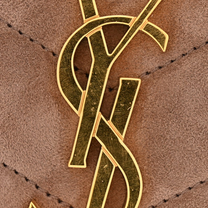 Saint Laurent Suede Y Quilted Monogram Medium Loulou Chain Satchel Taupe 12 of 12