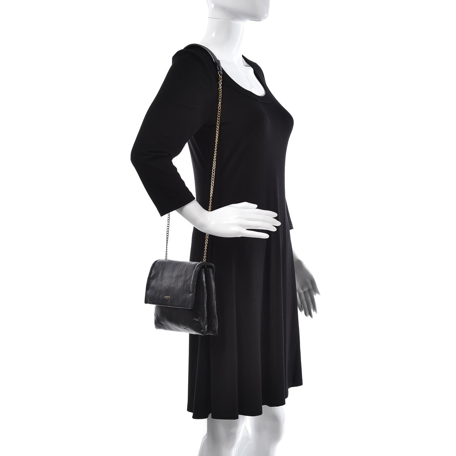 Lanvin Lambskin Quilted Mini Sugar Flap Shoulder Bag Black 2 of 11
