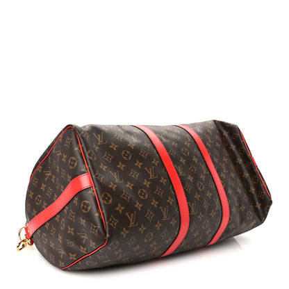 Louis Vuitton Calfskin Monogram Keepall Bandouliere 50 Coquelicot 3 of 9