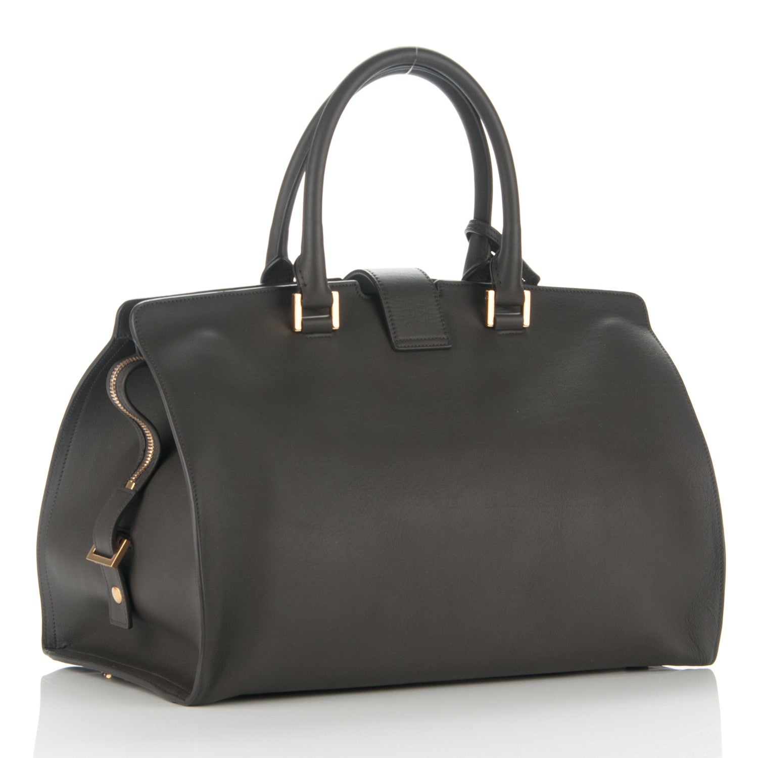 Saint Laurent Smooth Calfskin Medium Cabas Monogram Grey 3 of 7
