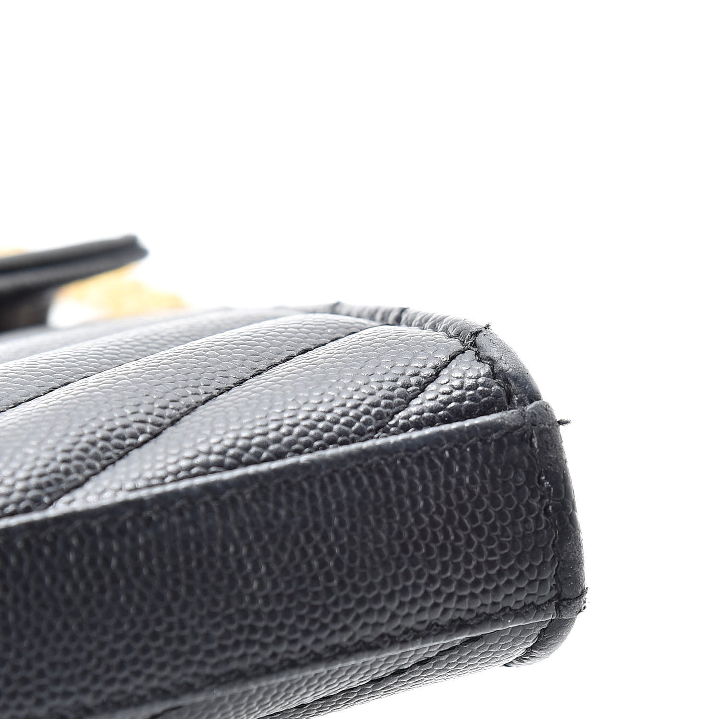 Grain De Poudre Matelasse Chevron Monogram Chain Wallet Black