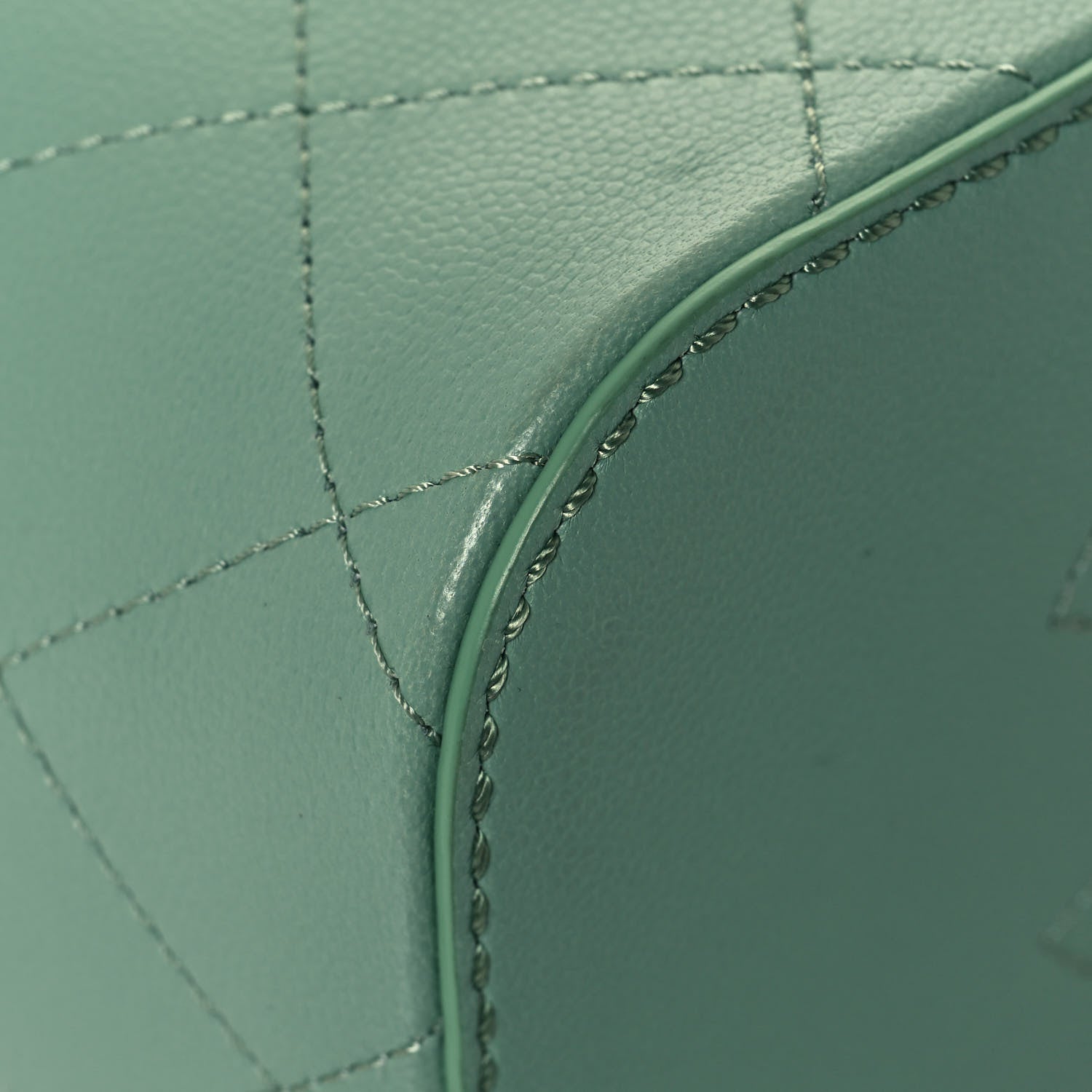Chanel Caviar Bucket Drawstring Bag Light Green 6 of 11
