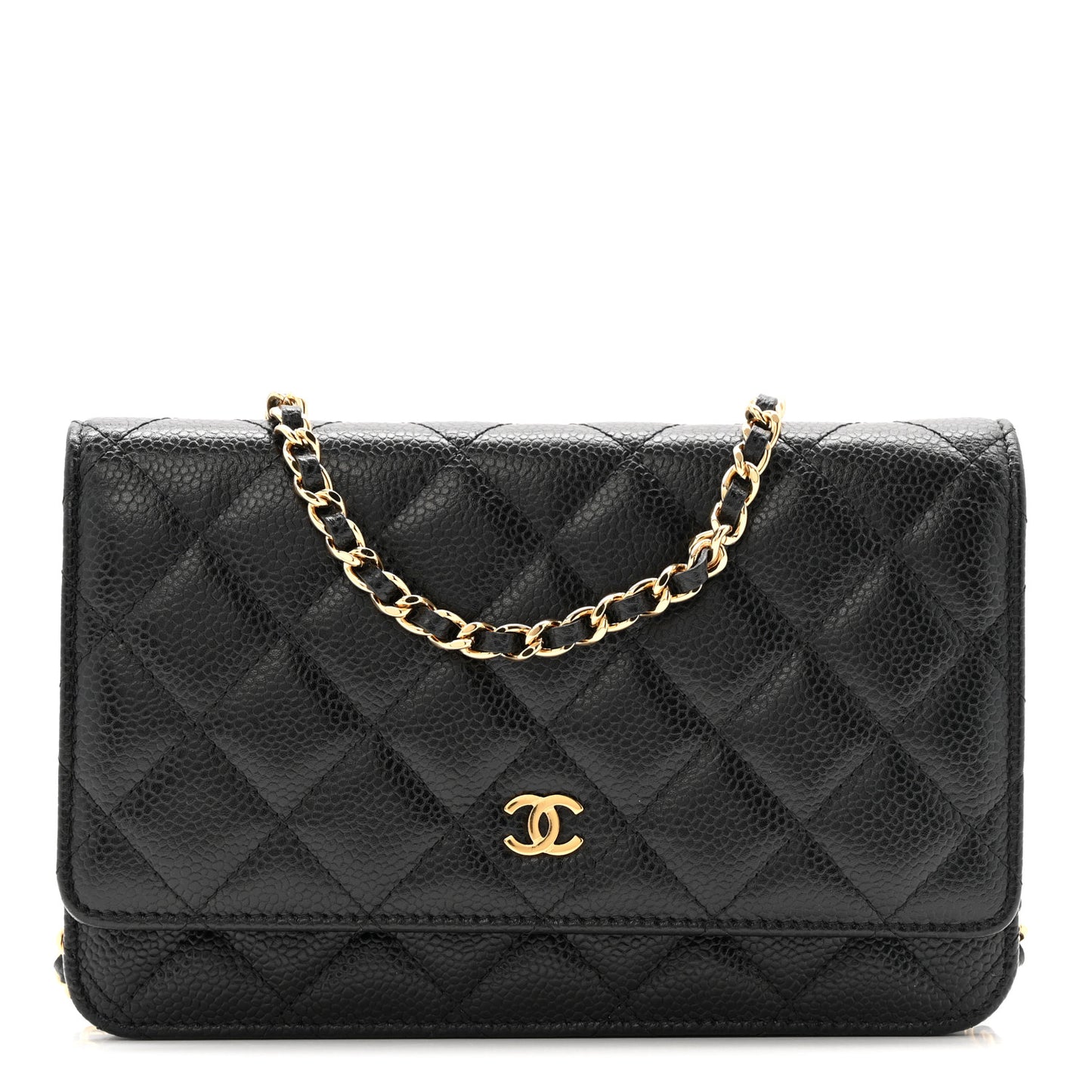 Caviar Quilted Wallet On Chain WOC Black
