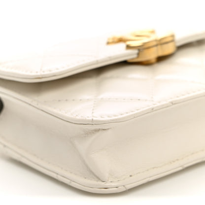 Chanel Calfskin Quilted Perfect Fit Coin Purse With Chain White 10 of 11