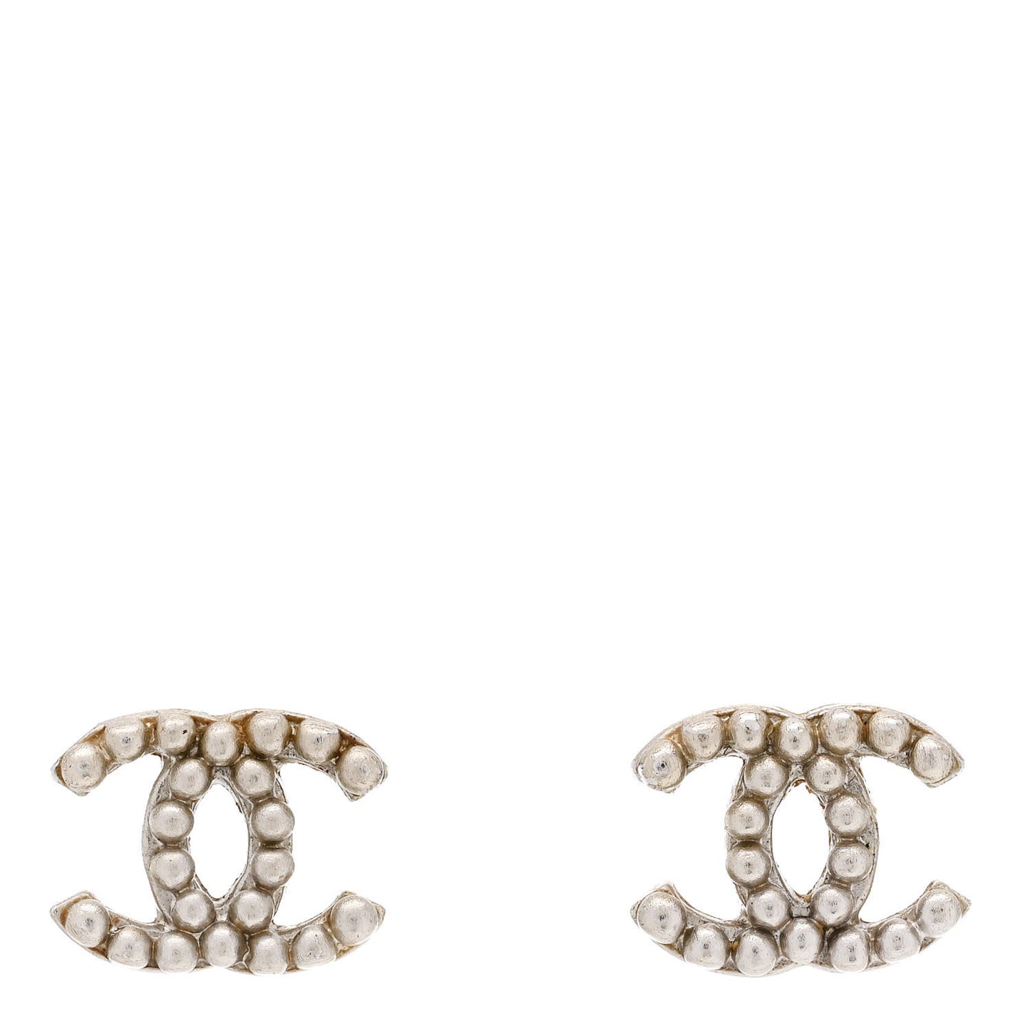 Metal CC Earrings Silver