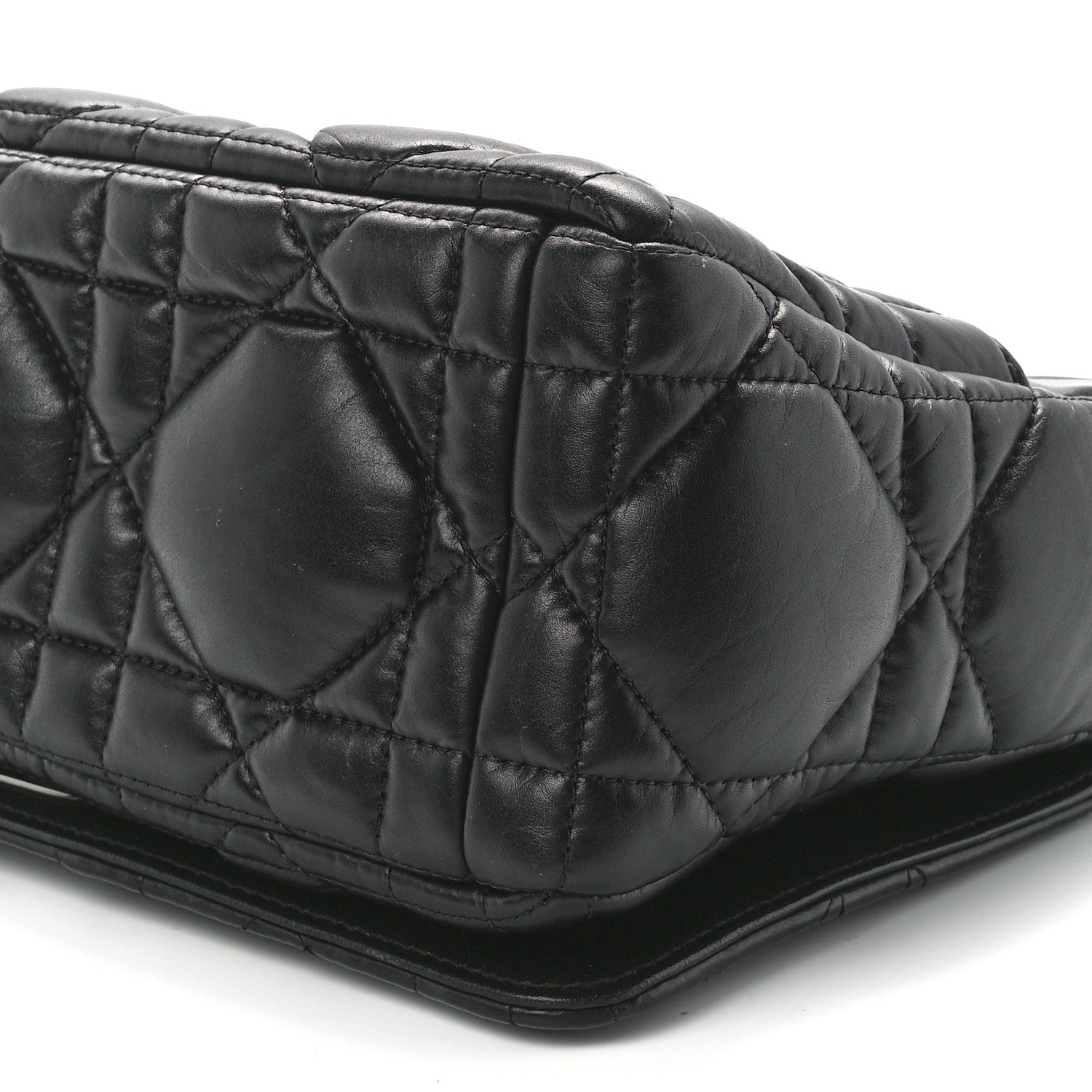 Christian Dior Lambskin Macrocannage Medium Caro Bag Black 10 of 10