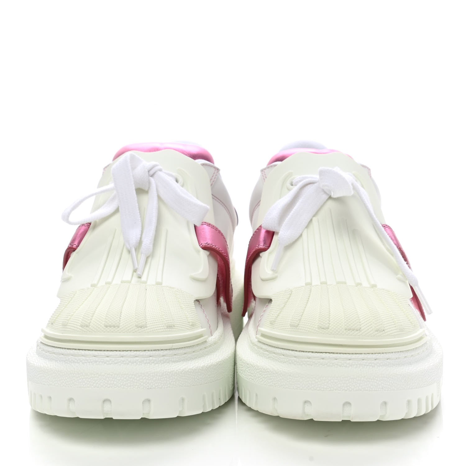Christian Dior Laminated Calfskin Dior-ID Platform Sneakers 39 White Metallic Pink 2 of 9