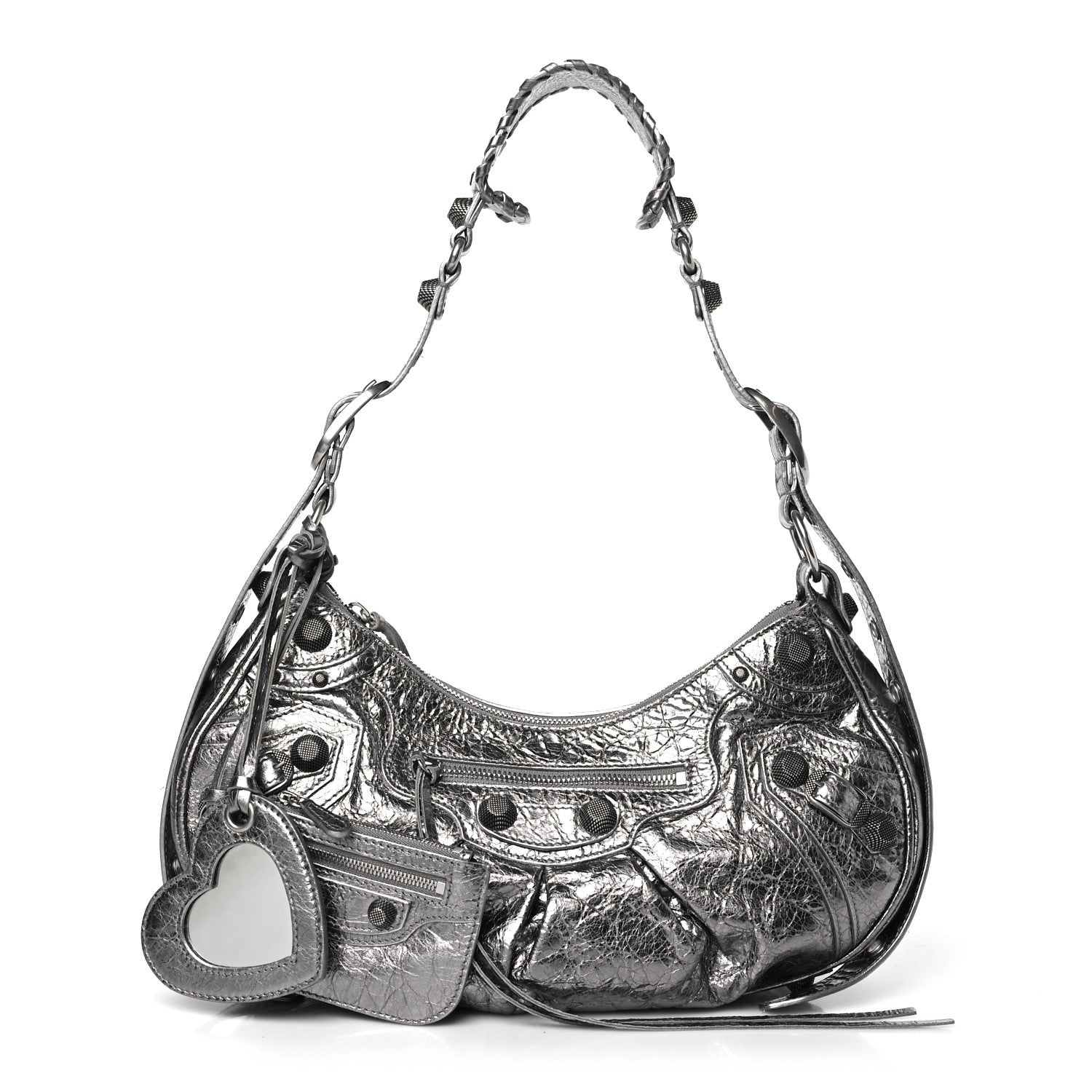Balenciaga Metallic Agneau Arena Small Le Cagole Shoulder Bag Silver 1 of 9